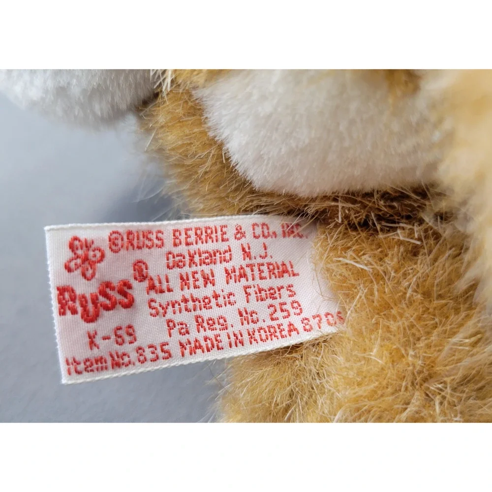 Vintage Russ Berrie Reindeer Shimmer Plush Toy Brown White Furry‎ Christmas #835